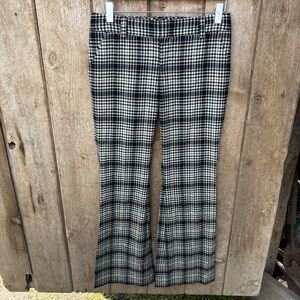 Alice + Olivia Plaid Pants size 6 Flare, Bell Bottoms, Wool
